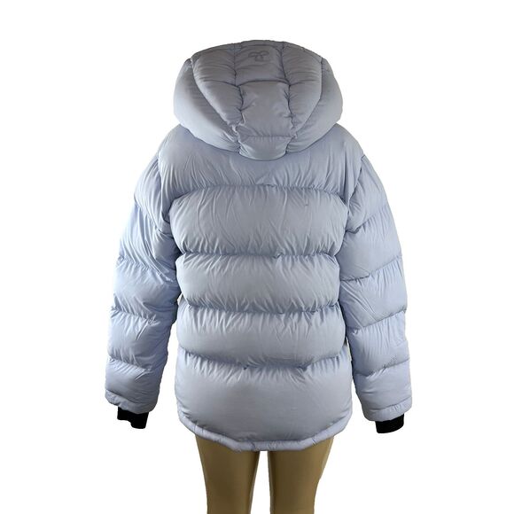 Tna Aritzia The Super Puff Jacket Size M Blue Puffer Hooded Premium Goose Down - Picture 10 of 16
